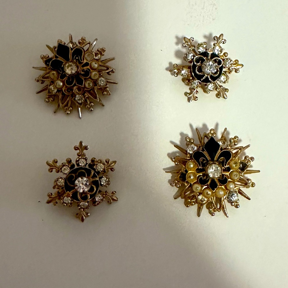 Four Vintage Gold Pins